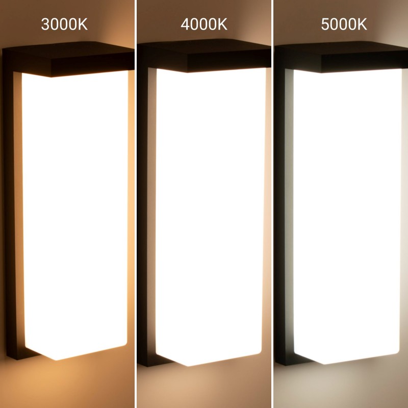 Lampada da parete in alluminio per esterni "Retal" - Potenza regolabile: 18W-20W-22W - CCT- IP65 Lampada da parete in alluminio per esterni "Retal" - Potenza regolabile: 18W-20W-22W - CCT- IP65