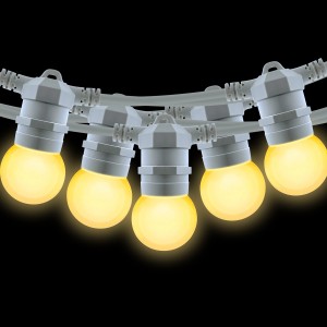 Kit ghirlanda luminosa per esterni 10 metri + 10 lampadine LED E27 1W - IP44 - Bianco caldo