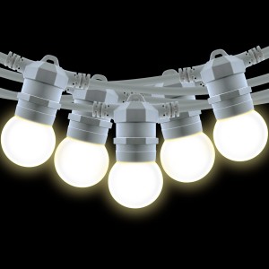 Kit ghirlanda luminosa per esterni 10 metri + 10 lampadine LED E27 1W - IP44 - Bianco caldo