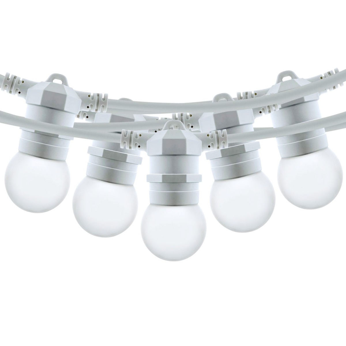 Kit ghirlanda luminosa per esterni 10 metri + 10 lampadine LED E27 1W - IP44 - Bianco caldo