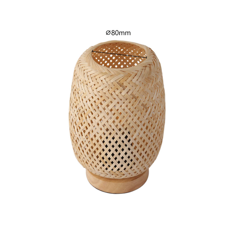 Lampada da tavolo in vimini e legno "Ruka" - E27