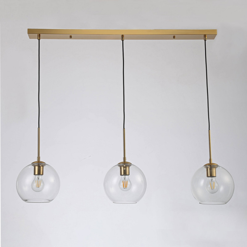 Lampada a sospensione tripla in vetro "Merce" - 3 x E27