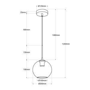Lampada a sospensione in vetro "Cleire" - E27