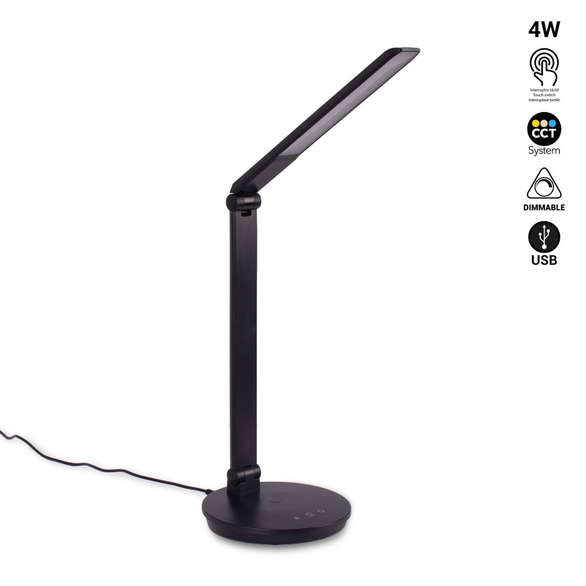 Lampada LED da tavolo con USB - Dimmerabile - CCT - 4W