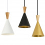 Lampada nordica a sospensione in metallo e legno "Lima" / Ispirazione "Beat Tall" di TOM DIXON