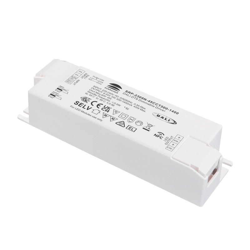 Driver dimmerabile DALI DT8 CCT 220-240V - Uscita 6-54V DC - 500-1400mA - 45W