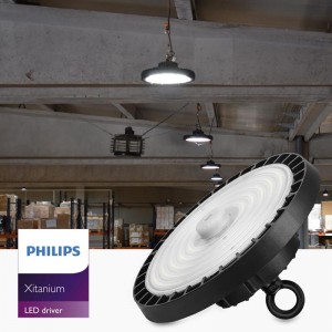 Campana LED industriale 150W con sensore di movimento - Driver Philips - Dimmerabile 1-10V - IP65