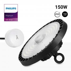 Campana LED industriale 150W con sensore di movimento - Driver Philips - Dimmerabile 0-10V - IP65
