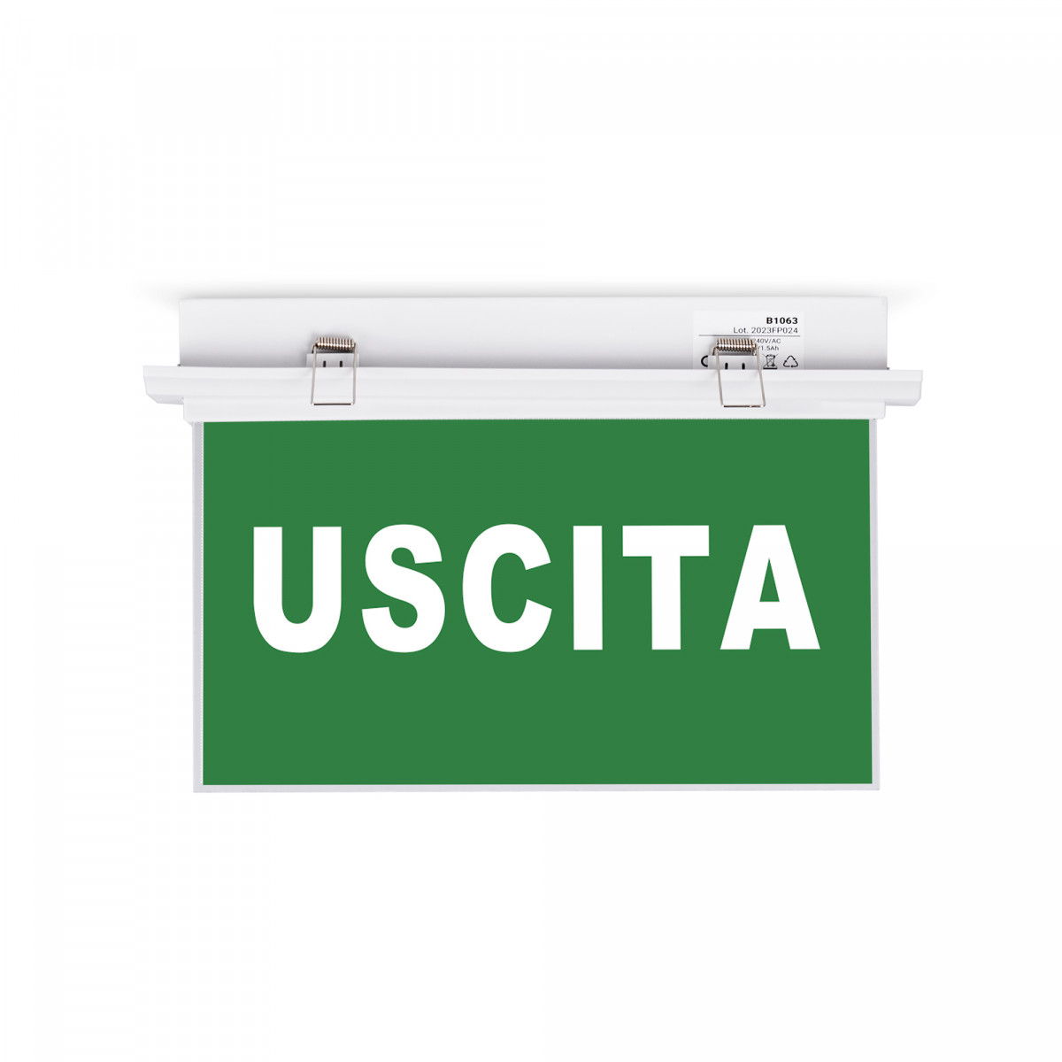 Luce di emergenza permanente con cartello "USCITA" - Da incasso