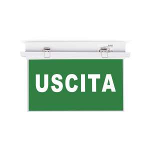 Luce di emergenza permanente con cartello "USCITA" - Da incasso