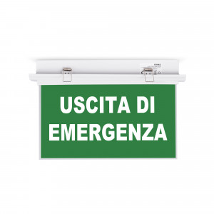 Luce di emergenza permanente con cartello "Uscita di emergenza" - Da incasso