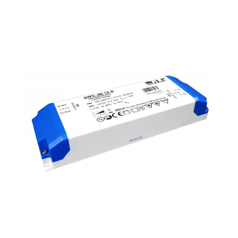 Alimentatore LED Triac dimmerabile - 50W - 12V - GLP