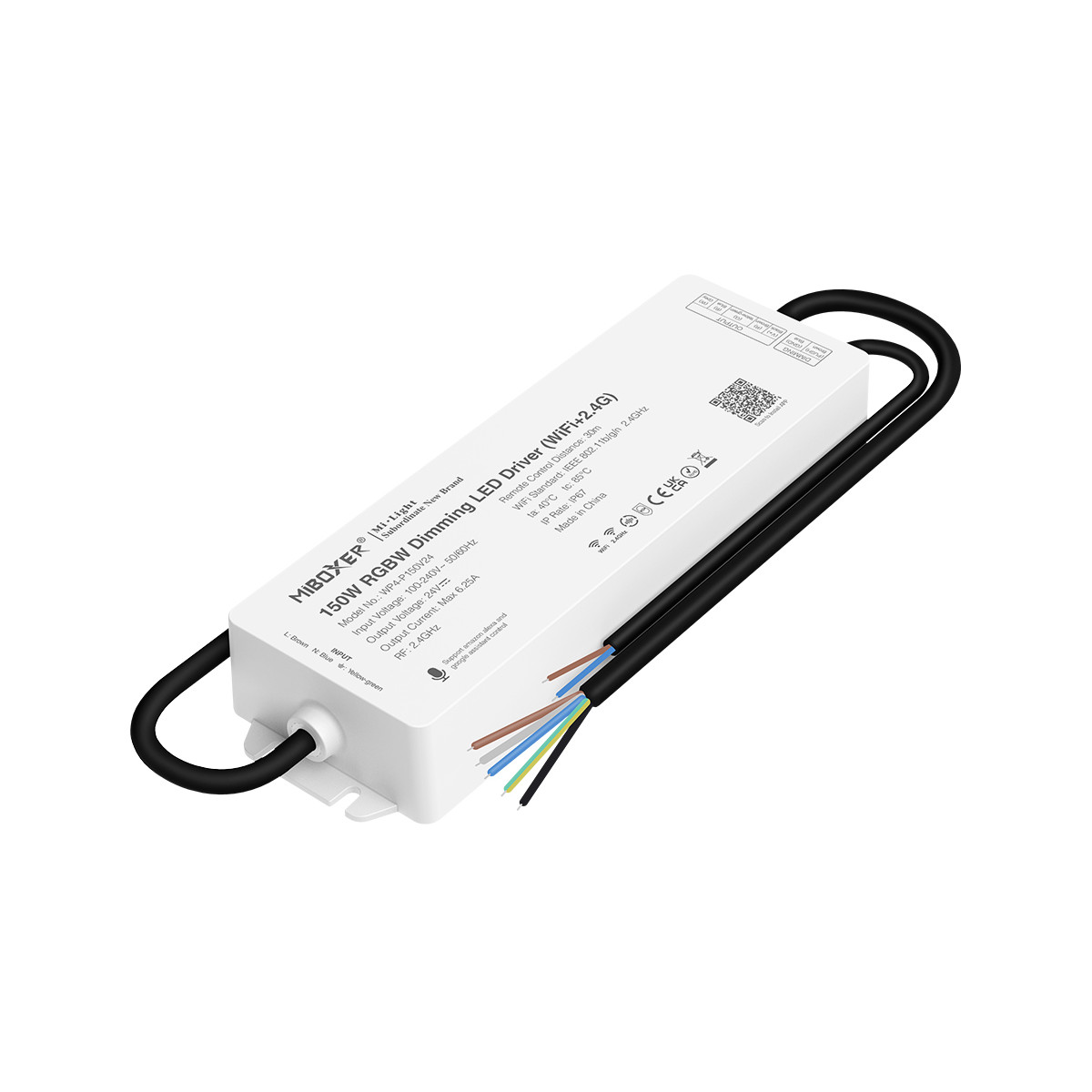 Controller strisce LED RGB/RGBW con alimentatore 150W - 24V DC - WIFI+2.4G - IP67