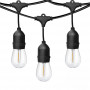 Kit ghirlanda luminosa 11,5 metri + 10 lampadine LED E27 filamento 1W - IP65 - Bianco caldo