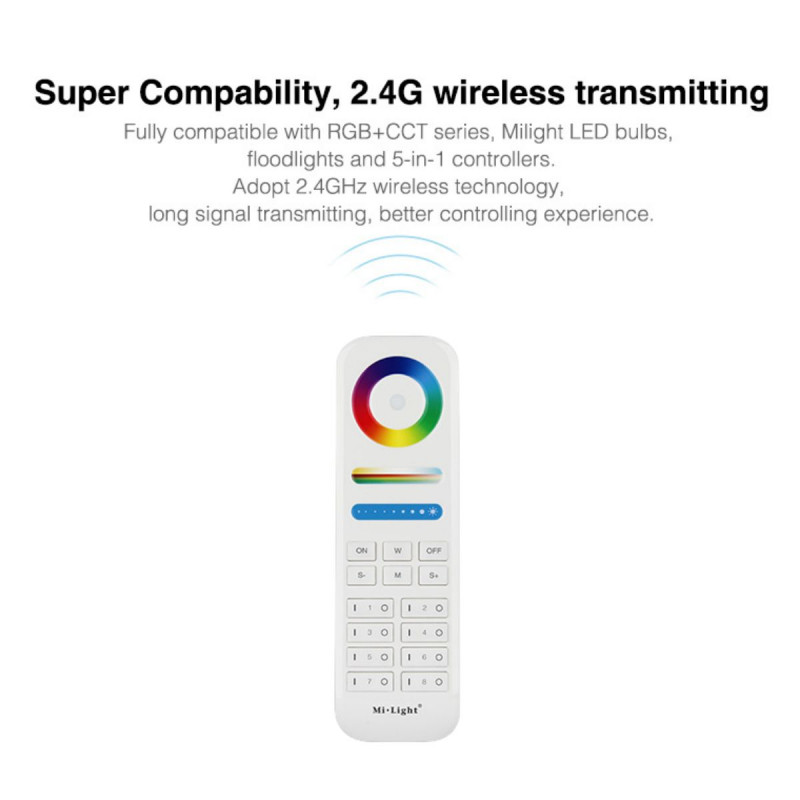 Telecomando LED RGB + CCT - 8 zone - BIANCO - FUT089 - Mi-Light Telecomando LED RGB + CCT - 8 zone - BIANCO - FUT089 - Mi-Light