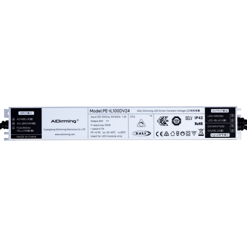 Alimentatore dimmerabile DALI DT6 - 24V DC - 4,17A - 100W