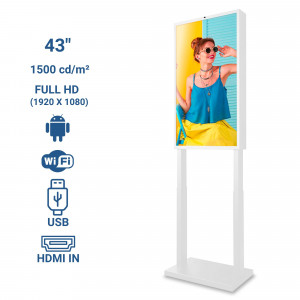 Display pubblicitario LCD per vetrine FULL HD 43" - Android - Indoor