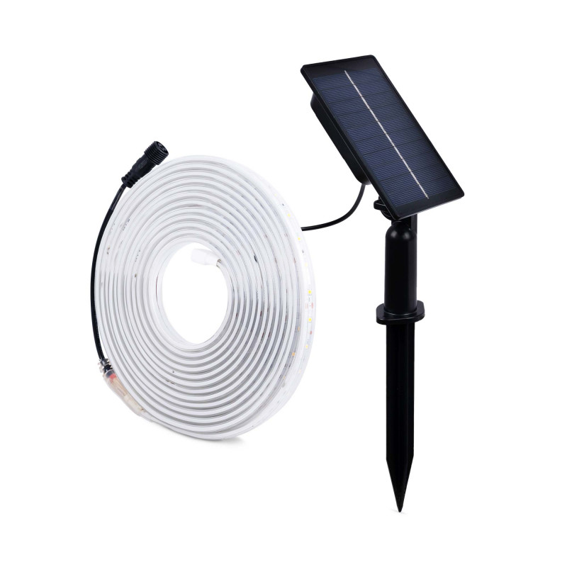 Striscia LED solare 18W con telecomando - 12mm - 5 metri - 2700K - IP65 Striscia LED solare 18W con telecomando - 12mm - 5 metri - 2700K - IP65