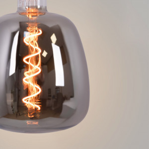 Lampadina fumé decorativa a filamento LED - E27 D140 - Dimmerabile - 4W - 1800K