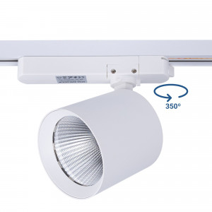 Faretto LED CCT a binario monofase - 40W - CRI 90 - Driver KGP - Bianco