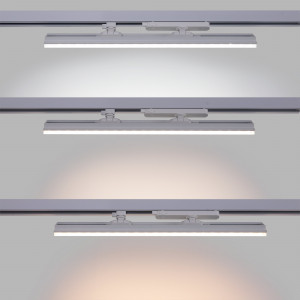 Faretto LED lineare orientabile a binario trifase - 20W - CCT - CRI90 - Driver KGP - Bianco