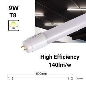 Pack x 100 - Tubo LED 60cm T8 - 9W - 140lm/W