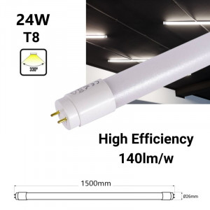Pack x 25 - Tubo LED 150cm T8 - 24W - 140lm/W