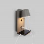 Pack x 2 - Lampada da lettura a parete con porta USB "BASKOP" - 6W - design verticale - Grigio