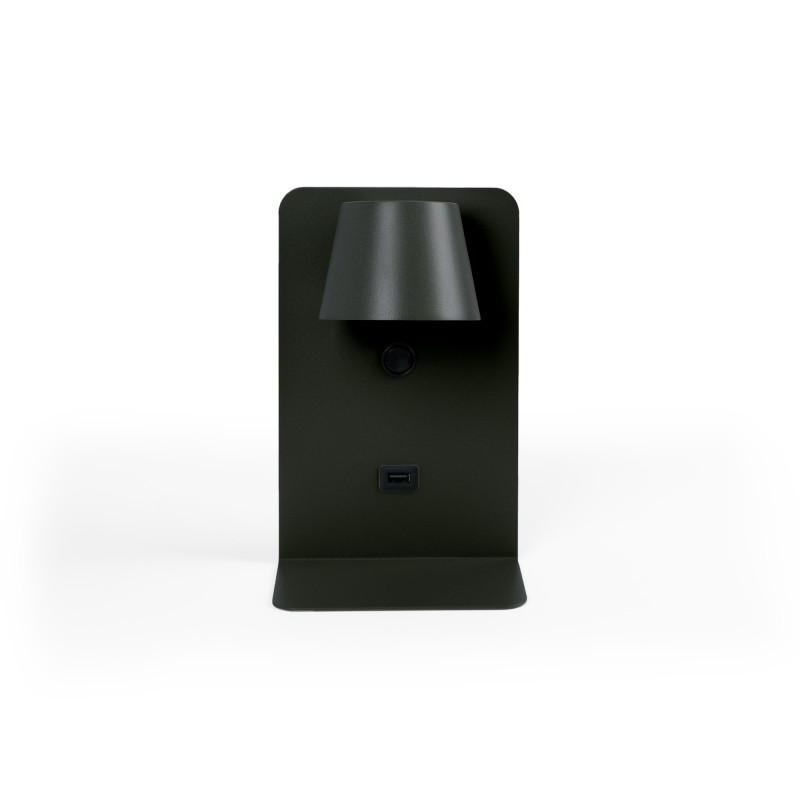 Pack x 2 - Lampada da lettura a parete con porta USB "BASKOP" - 6W - design verticale - Nero Pack x 2 - Lampada da lettura a parete con porta USB "BASKOP" - 6W - design verticale - Nero
