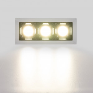 Downlight triplo LED da incasso 6W - UGR18 - CRI90 - Chip OSRAM - Bianco