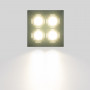 Downlight LED quadrato da incasso 8W - 4 faretti - UGR18 - CRI90 - Chip OSRAM - Nero