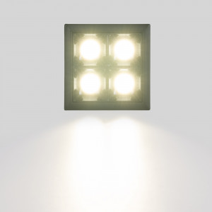 Downlight LED quadrato da incasso 8W - 4 faretti - UGR18 - CRI90 - Chip OSRAM - Nero