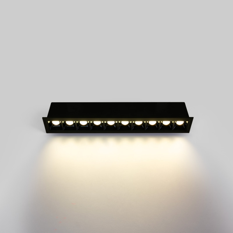 Downlight lineare LED da incasso 20W - UGR18 - CRI90 - Chip OSRAM - Nero