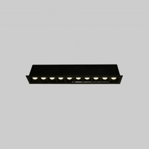 Downlight lineare LED da incasso 20W - UGR18 - CRI90 - Chip OSRAM - Nero