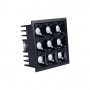 Downlight LED quadrato da incasso 18W - 9 faretti - UGR18 - CRI90 - Chip OSRAM - Nero