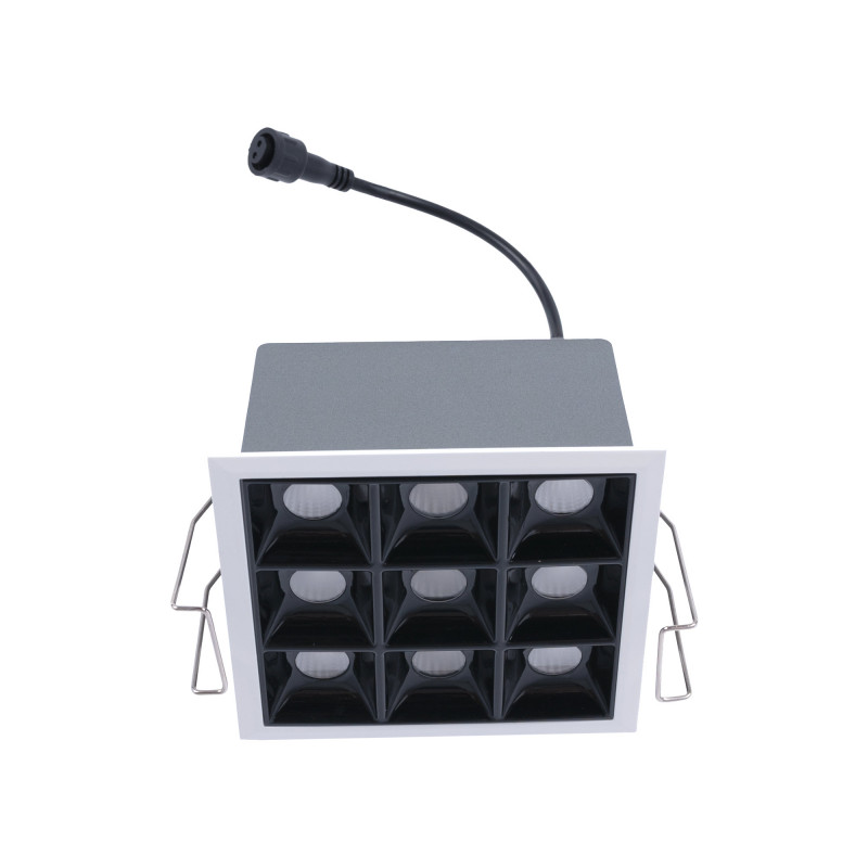 Downlight LED quadrato da incasso 18W - 9 faretti - UGR18 - CRI90 - Chip OSRAM - Bianco Downlight LED quadrato da incasso 18W - 9 faretti - UGR18 - CRI90 - Chip OSRAM - Bianco