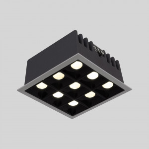 Downlight LED quadrato da incasso 18W - 9 faretti - UGR18 - CRI90 - Chip OSRAM - Bianco