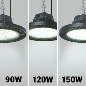 Campana LED industriale - Potenza regolabile 90/120/150W - 150lm/W - Driver LIFUD - 5000K - IP65