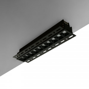 Foco lineal LED integrable en pladur - 20W - UGR18 - CRI90 - Negro