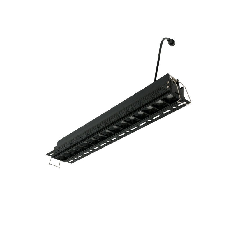 Faretto lineare LED incasso a scomparsa - 30W - UGR18 - CRI90 - Nero Faretto lineare LED incasso a scomparsa - 30W - UGR18 - CRI90 - Nero