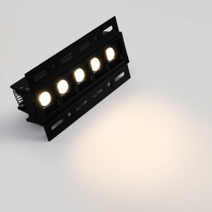 Faretto lineare LED incasso a scomparsa - 12W - UGR18 - CRI90 - Nero