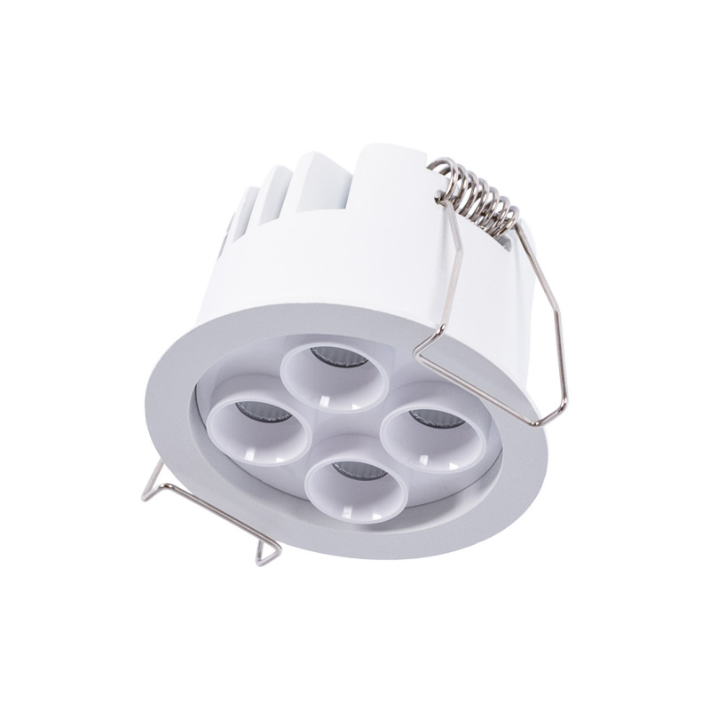 Downlight LED rotondo da incasso 8W - Chip Osram - UGR18 - Taglio Ø 58mm - Bianco