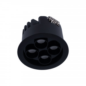 Downlight LED rotondo da incasso 8W - Chip Osram - UGR18 - Taglio Ø 58mm - Nero