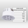 Downlight LED rotondo da incasso 8W - Chip Osram - UGR18 - Taglio Ø 58mm - Bianco