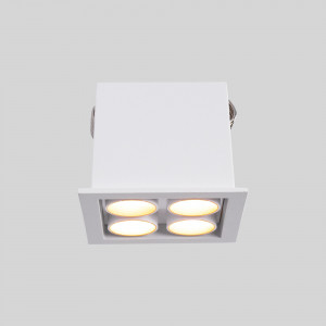 Downlight LED quadrato da incasso 8W - Chip Osram - UGR18 - Taglio 48 x 48 mm - Bianco