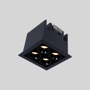 Downlight LED quadrato da incasso 8W - Chip Osram - UGR18 - Taglio 48 x 48 mm - Nero