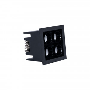 Downlight LED quadrato da incasso 8W - Chip Osram - UGR18 - Taglio 48 x 48 mm - Nero