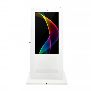 Totem pubblicitario per esterni schermo LCD 55" - Bifacciale - Touch - Android - Bianco