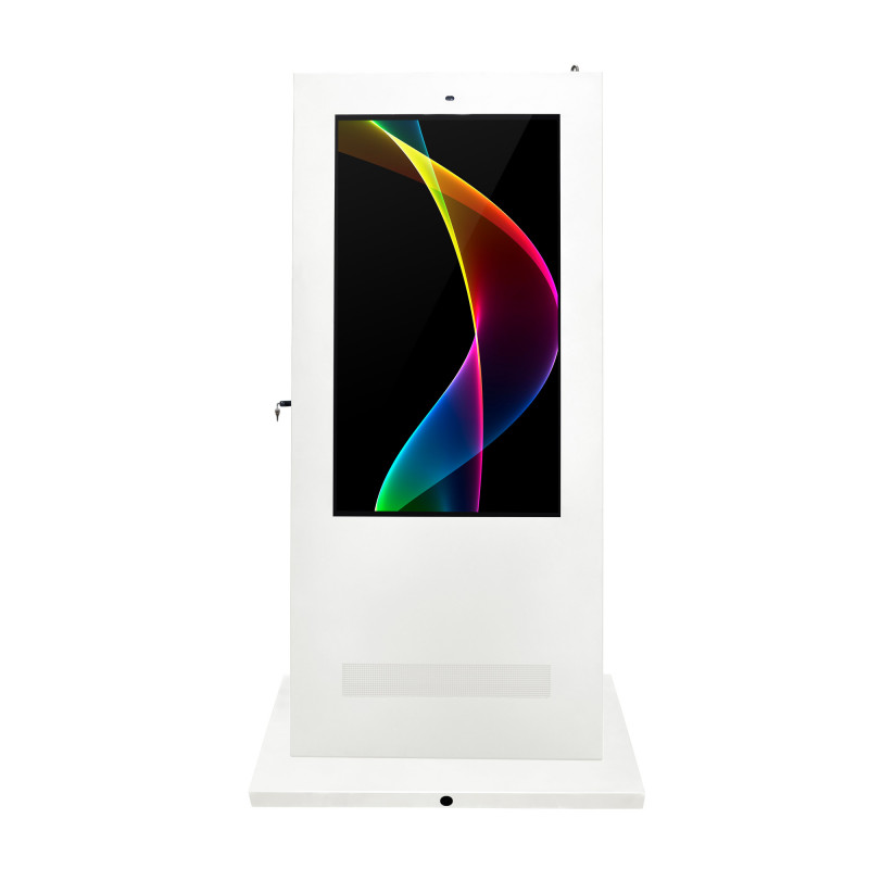 Totem pubblicitario per esterni schermo LCD 55" - Bifacciale - Touch - Android - Bianco