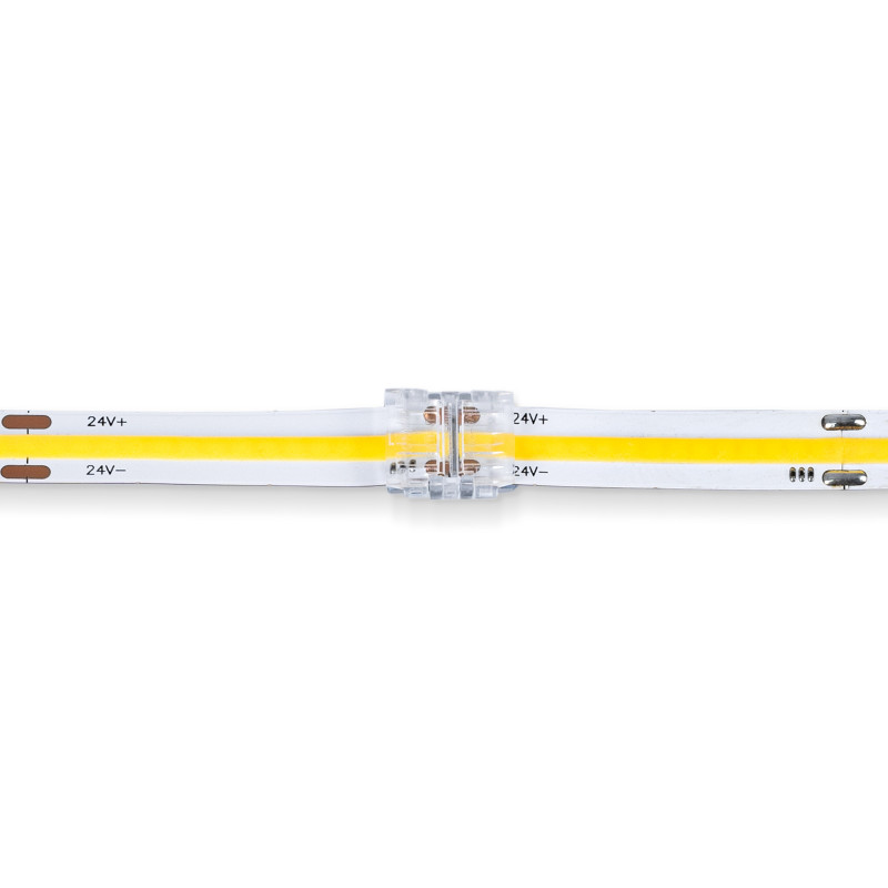 Connettore Hippo monocolore COB Strip-to-Strip - PCB 10mm - 2 pin - IP20 - Max 24V Connettore Hippo monocolore COB Strip-to-Strip - PCB 10mm - 2 pin - IP20 - Max 24V